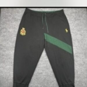 Polo by Ralph Lauren Black Joggers with Green Stripe
